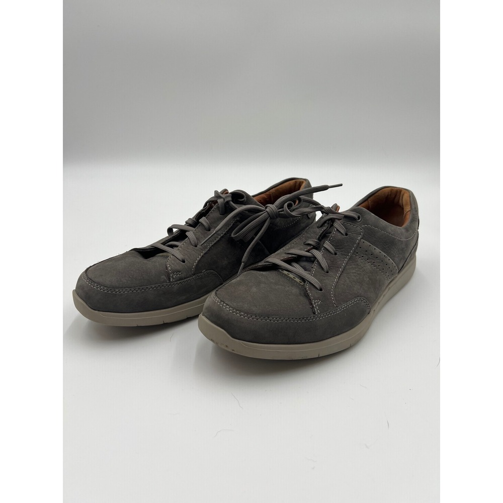 Clarks 1825 Unstructured Un.Lantana Mens 10.5 Grey Nubuck Leather Shoes 26120323